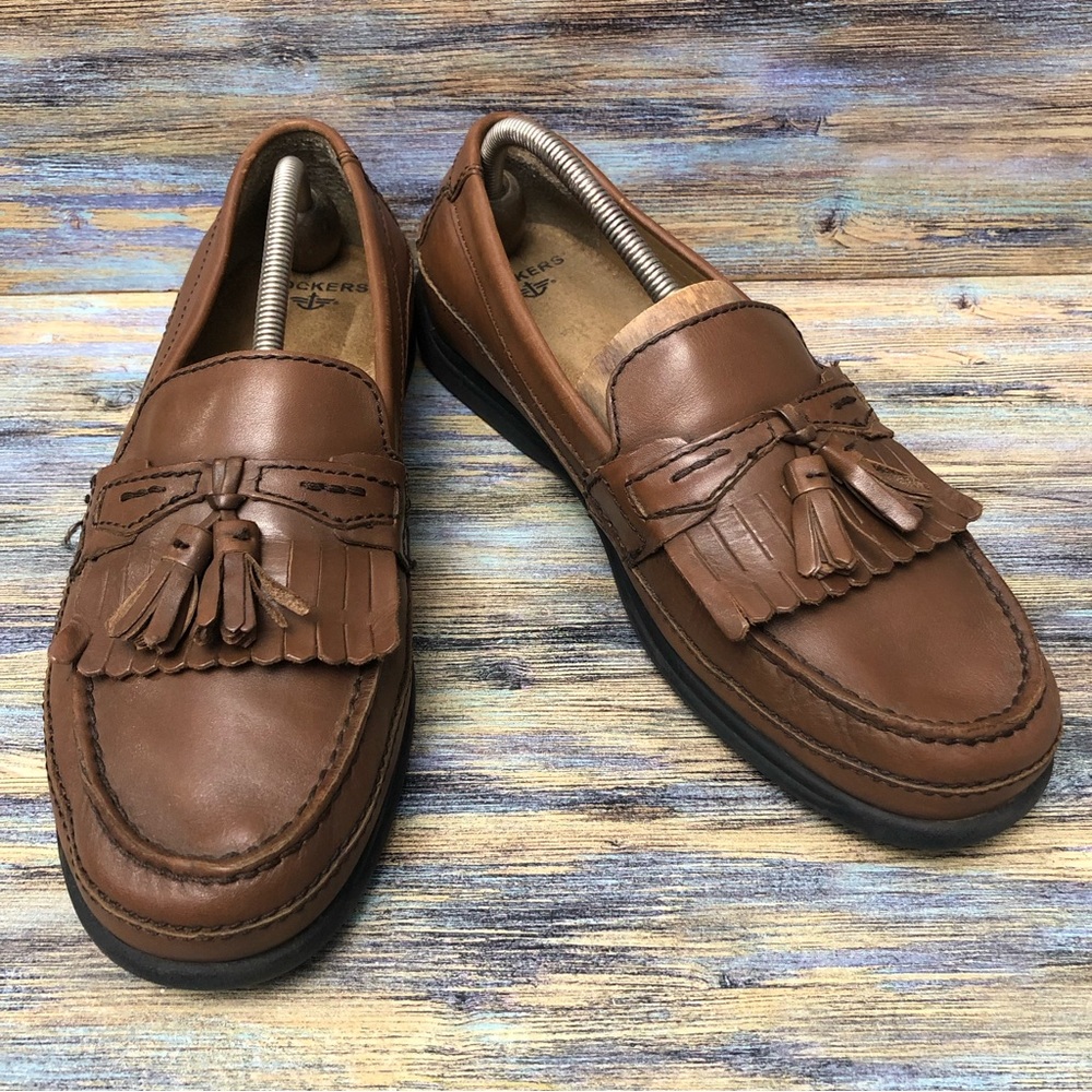 Dockers Loafers Pinch Tassel Kiltie Slip On Brown Leather Men's Size 11W